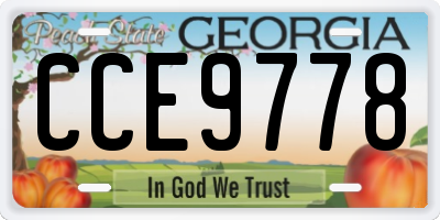 GA license plate CCE9778