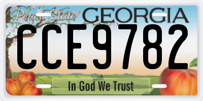 GA license plate CCE9782