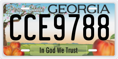 GA license plate CCE9788
