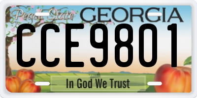 GA license plate CCE9801