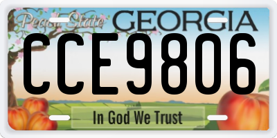 GA license plate CCE9806