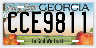 GA license plate CCE9811