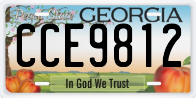 GA license plate CCE9812