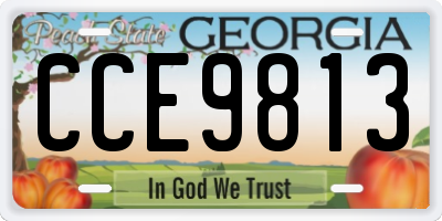 GA license plate CCE9813