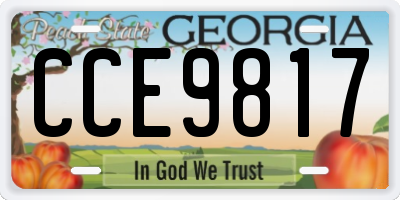 GA license plate CCE9817