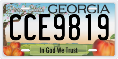 GA license plate CCE9819
