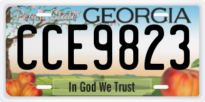 GA license plate CCE9823