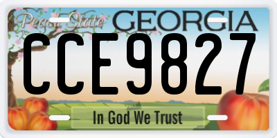 GA license plate CCE9827
