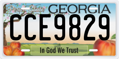 GA license plate CCE9829