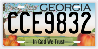 GA license plate CCE9832