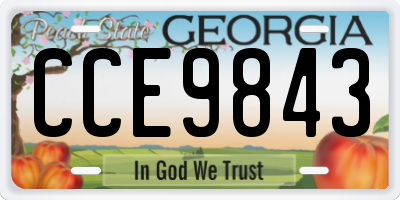 GA license plate CCE9843
