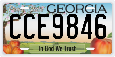 GA license plate CCE9846