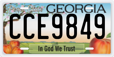 GA license plate CCE9849