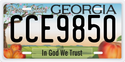 GA license plate CCE9850
