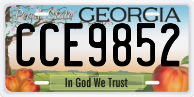 GA license plate CCE9852