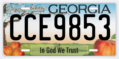 GA license plate CCE9853
