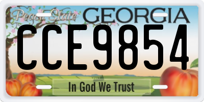 GA license plate CCE9854