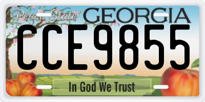 GA license plate CCE9855