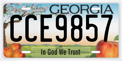 GA license plate CCE9857