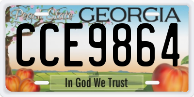 GA license plate CCE9864