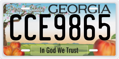 GA license plate CCE9865