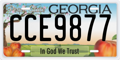 GA license plate CCE9877