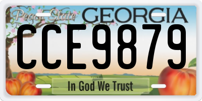 GA license plate CCE9879