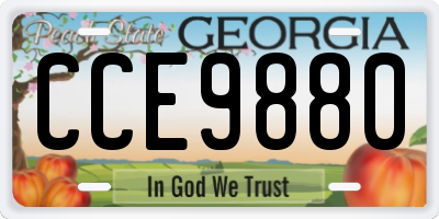 GA license plate CCE9880