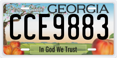 GA license plate CCE9883