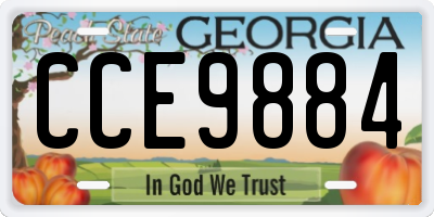 GA license plate CCE9884