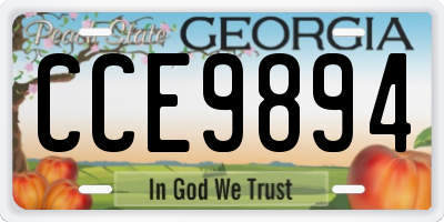 GA license plate CCE9894