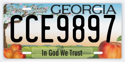 GA license plate CCE9897