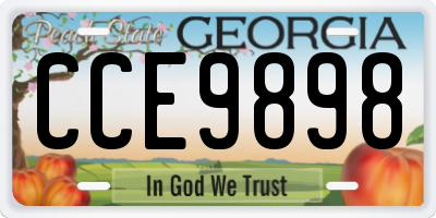 GA license plate CCE9898
