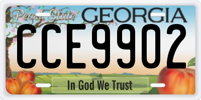 GA license plate CCE9902