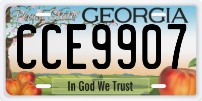 GA license plate CCE9907