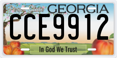 GA license plate CCE9912