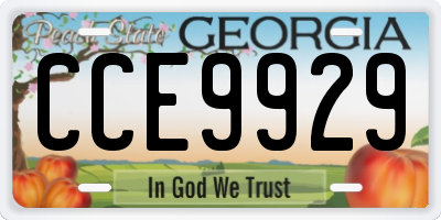 GA license plate CCE9929
