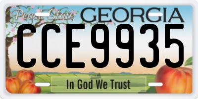 GA license plate CCE9935