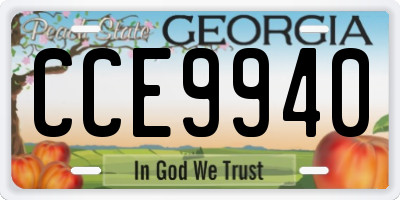 GA license plate CCE9940