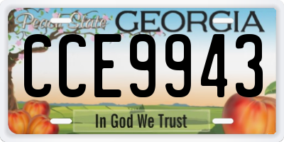 GA license plate CCE9943