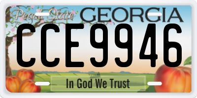 GA license plate CCE9946
