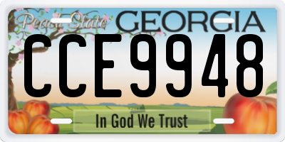 GA license plate CCE9948