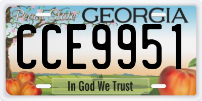GA license plate CCE9951