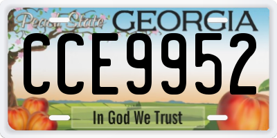 GA license plate CCE9952