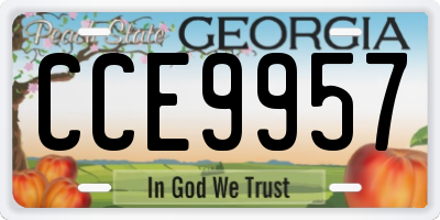 GA license plate CCE9957