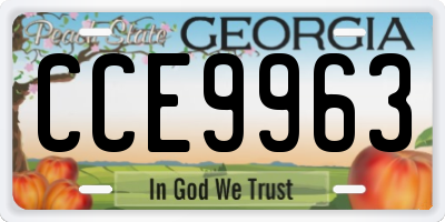 GA license plate CCE9963