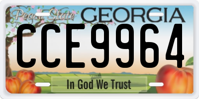 GA license plate CCE9964