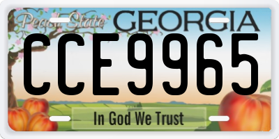 GA license plate CCE9965