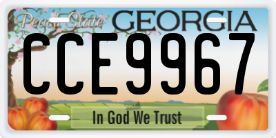 GA license plate CCE9967
