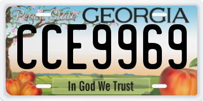 GA license plate CCE9969